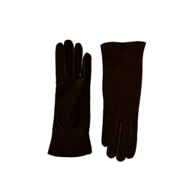 Agnelle Denise Shearling Glove In Brown