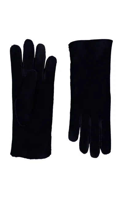 Agnelle Denise Shearling Gloves In Black