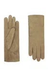 Agnelle Denise Shearling Gloves In Nude