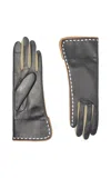 Agnelle Diane Cashmere-lined Leather Gloves In Black