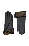 Agnelle Fanny Leather Gloves In Black