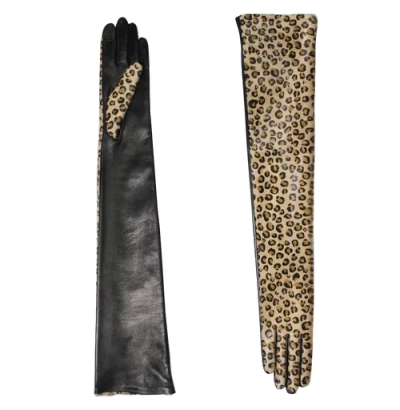 Agnelle Glamour Leather Gloves Arm Length