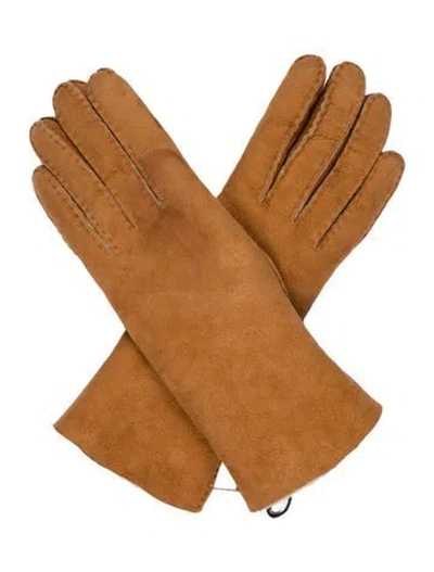 Pre-owned Agnelle Gnelle Denise Gloves In Chestnut In Brown