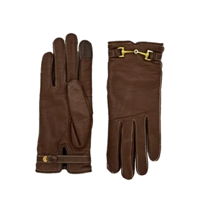 Agnelle Greco Lambskin Glove Lined In Brown