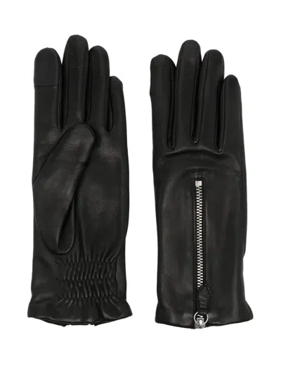 Agnelle Jane Leather Gloves In Black