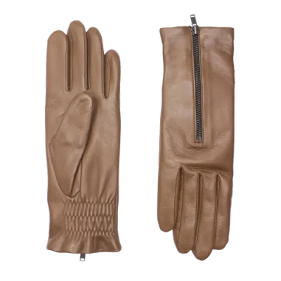 Agnelle Jane Lambskin Glove Lined In Brown