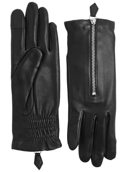 Agnelle Jane Leather Gloves In Black