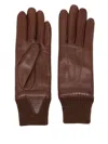Agnelle Judith Leather Gloves In Brown