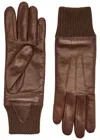 Agnelle Judith Leather Gloves In Brown