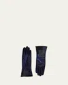 Agnelle Lambskin Gloves W/ Denim Patches In Tbaltique