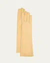Agnelle Long Leather Gloves In Brown