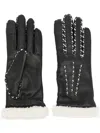 Agnelle Marie-louise Leather Gloves In Black