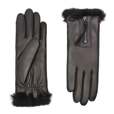 Agnelle Marina Lambskin Glove Lined In Black