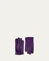 Agnelle Men's Patina Leather Gloves In Purple