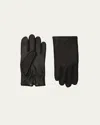 Agnelle Men's Woven Patina Leather Gloves In Black