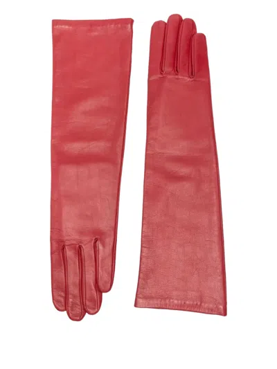 Agnelle Opera Leather Gloves In Red