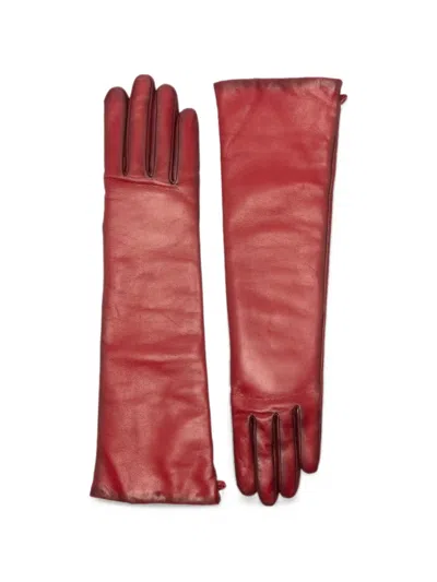 Agnelle Opera Leather Gloves In Red