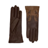 Agnelle Trissy Boot Patterned Alpaca Lined Lambskin Gloves In Brown
