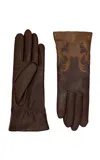 Agnelle Trissy Leather Gloves In Brown