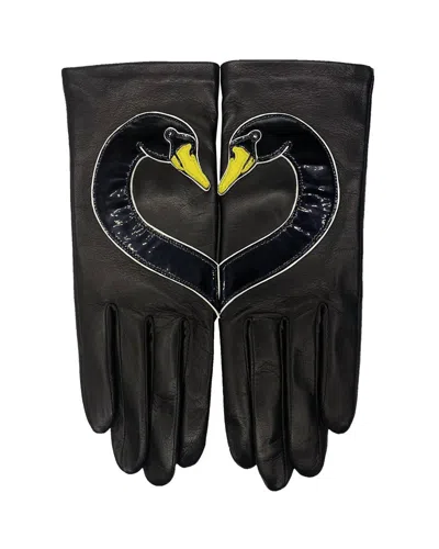 Agnelle Women's Swan Gloves In Black