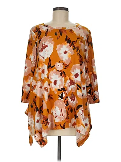 Pre-owned Agnes & Dora 3/4 Sleeve Blouse In Orange