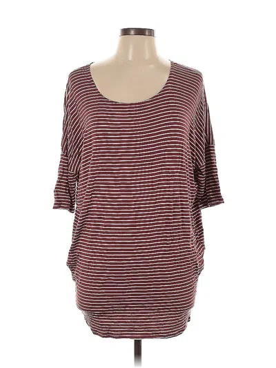 Pre-owned Agnes & Dora 3/4 Sleeve T-shirt In Burgundy