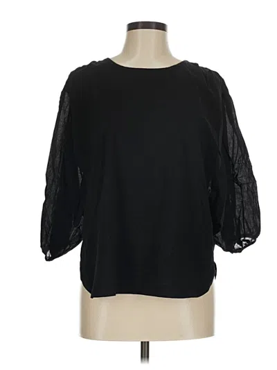 Pre-owned Agnes & Dora 3/4 Sleeve Top Black Boatneck Tops