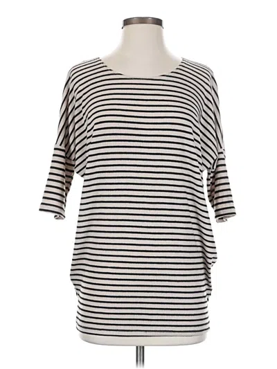Pre-owned Agnes & Dora 3/4 Sleeve Top Gray Boatneck Tops