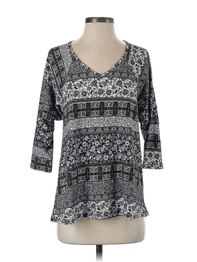 Pre-owned Agnes & Dora 3/4 Sleeve Top Gray V Neck Tops