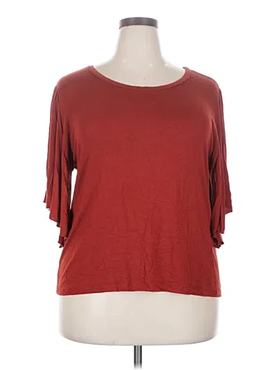 Pre-owned Agnes & Dora 3/4 Sleeve Top Red Boatneck Tops