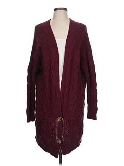 Pre-owned Agnes & Dora Cardigan Sweater In Burgundy