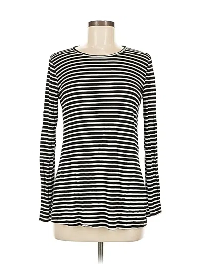 Pre-owned Agnes & Dora Long Sleeve Top Black Boatneck Tops