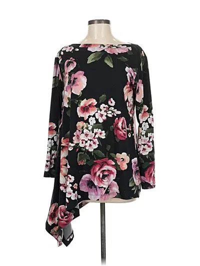 Pre-owned Agnes & Dora Long Sleeve Top Black Boatneck Tops