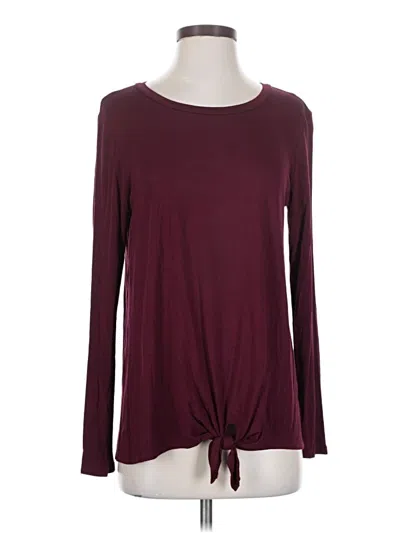 Pre-owned Agnes & Dora Long Sleeve Top Burgundy Keyhole Neckline Tops