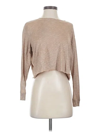 Pre-owned Agnes & Dora Long Sleeve Top Tan Turtleneck Tops