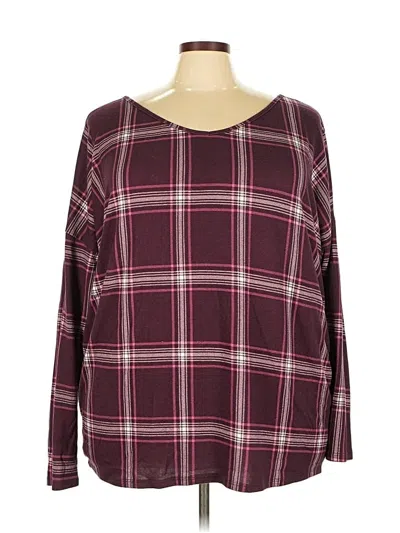 Pre-owned Agnes & Dora Long Sleeve T-shirt In Burgundy
