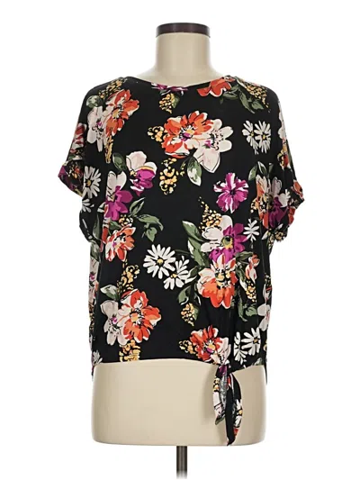 Pre-owned Agnes & Dora Short Sleeve Blouse In Black