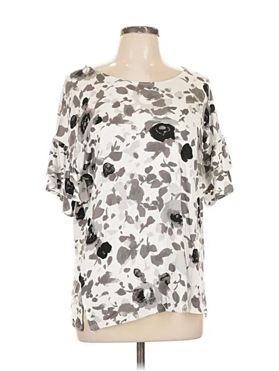 Pre-owned Agnes & Dora Short Sleeve Blouse In Silver