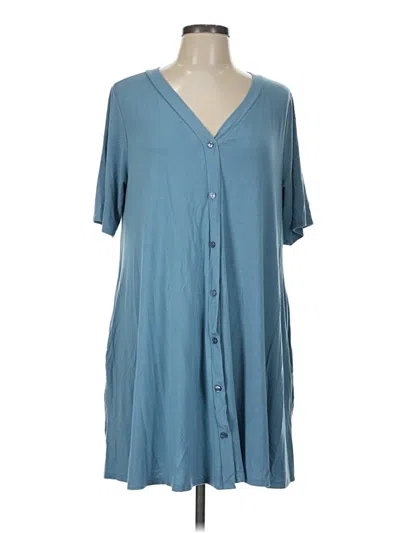 Pre-owned Agnes & Dora Short Sleeve Blouse In Teal