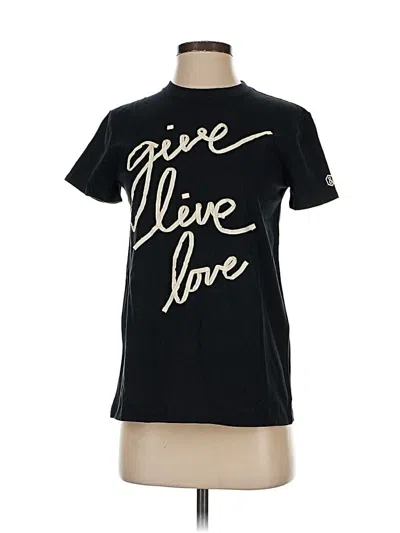 Pre-owned Agnes & Dora Short Sleeve Top Black Crew Neck Tops