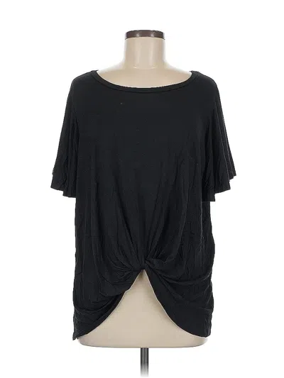 Pre-owned Agnes & Dora Short Sleeve Top Black Keyhole Neckline Tops