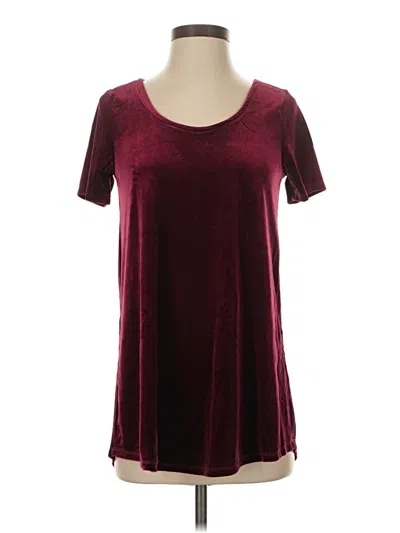 Pre-owned Agnes & Dora Short Sleeve Top Burgundy Scoop Neck Tops