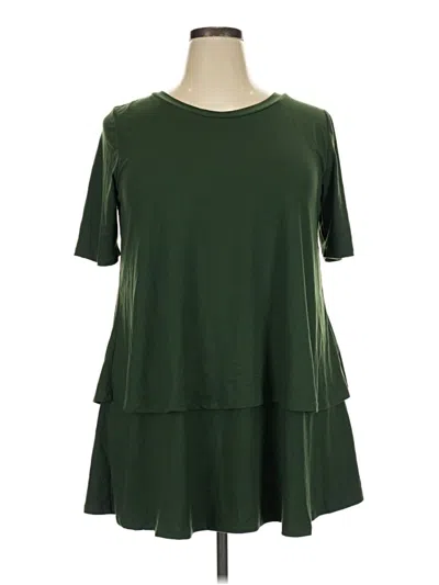 Pre-owned Agnes & Dora Short Sleeve Top Green Crew Neck Tops