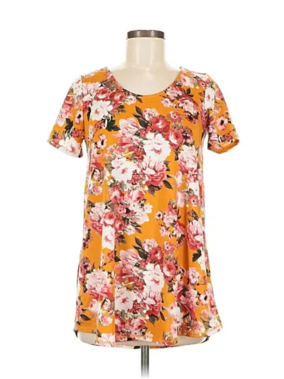 Pre-owned Agnes & Dora Short Sleeve Top Orange Scoop Neck Tops