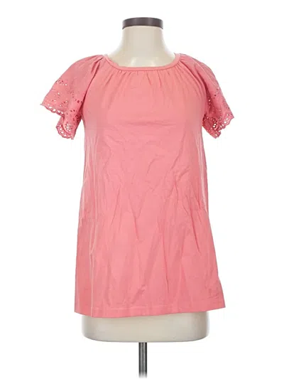 Pre-owned Agnes & Dora Short Sleeve Top Orange Square Neckline Tops