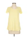 Agnes & Dora Short Sleeve Top Yellow Scoop Neck Tops In Yellow