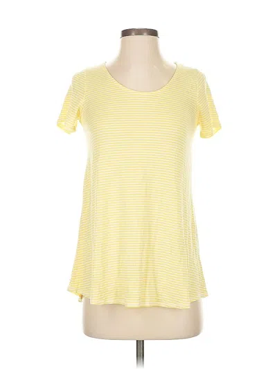 Agnes & Dora Short Sleeve Top Yellow Scoop Neck Tops