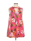 Agnes & Dora Sleeveless Top Pink Tropical Pattern Halter Neckline Tops In Pink