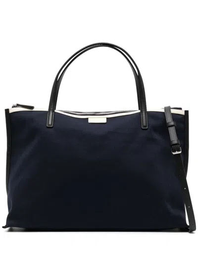 Agnès B. 2-way Canvas Tote Bag In Blue