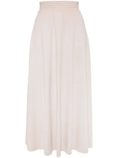 Agnès B. A-line Cotton Skirt In Neutrals